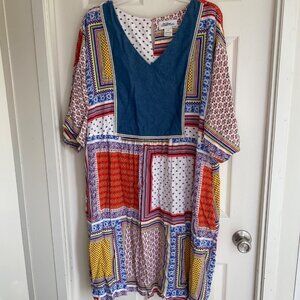 Colorful Patchwork Midi Dress
